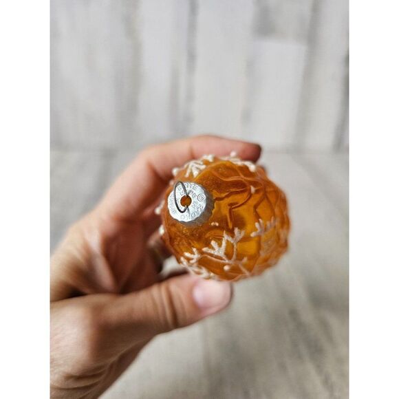 Vintage radko shiny Brite pinecone yellow snowflake ornament Xmas tree - Picture 8 of 10